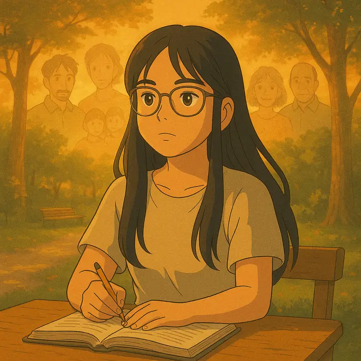 Ilustración de Laura poniendo límites con tranquilidad