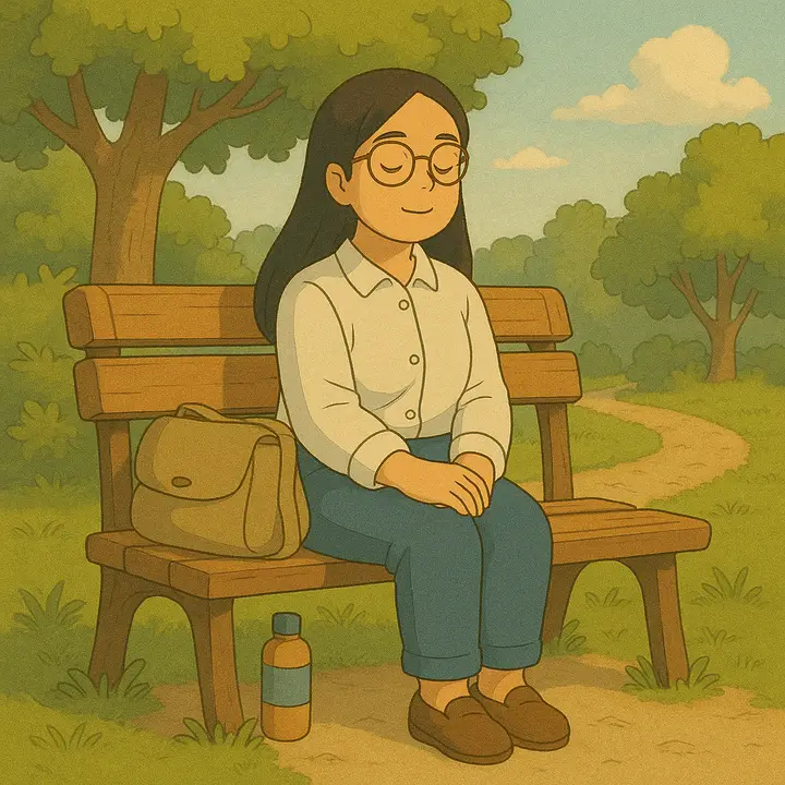 Ilustración de Laura descansando